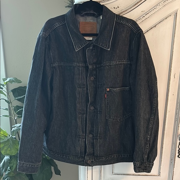 LEVI'S Premium Trucker Jacket Size XL Black Men A3174-0000